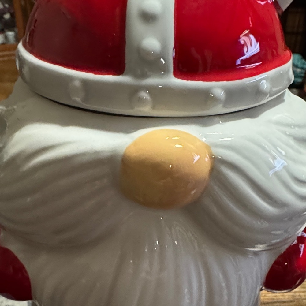 Viking Santa gnome Holiday Cookie Jar - Red and White - Picture 7 of 7